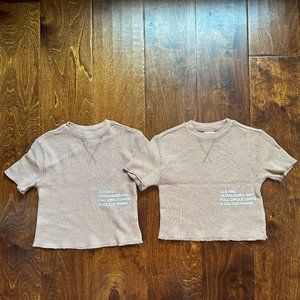 TWIN BUNDLE - 2 Colour Range Kids Short Sleeve T-Shirts in Taupe Color